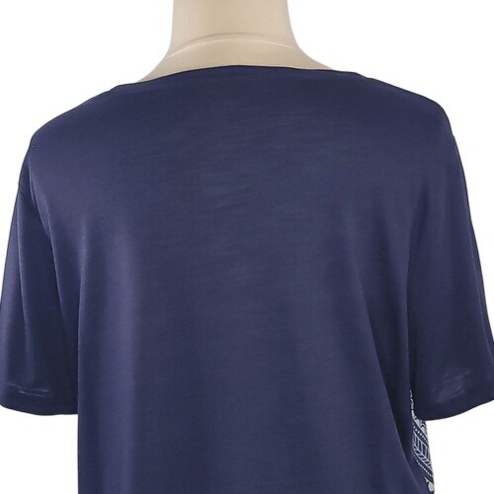 Kim Rogers Navy Blue Floral Embellished Top‎ - Picture 8 of 12